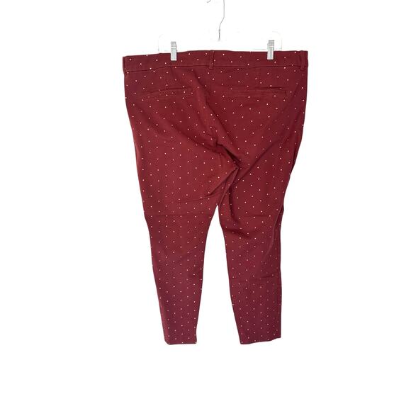 Old Navy Plus Burgundy Rose Gold Polka Dot Work Pixie Ankle Pants Size 20 - Picture 11 of 14